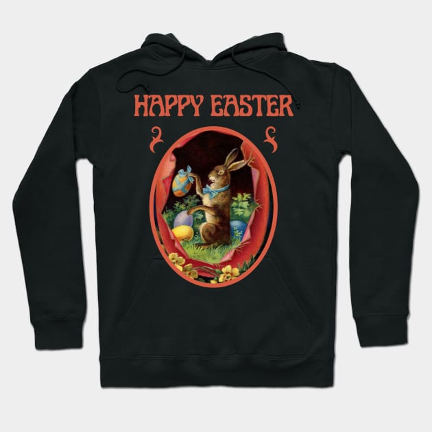 Happy Easter Vintage Rabbit Hoodie by Souls.Print